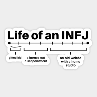 Life of An INFJ Funny Infj Personality Type Traits Introvert Jokes Sticker